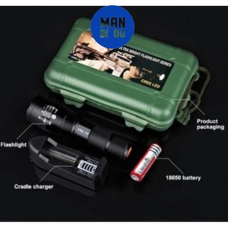 Bộ 1 đèn pin siêu sáng Cree Q5 - T6 và 1 pin Ultra
