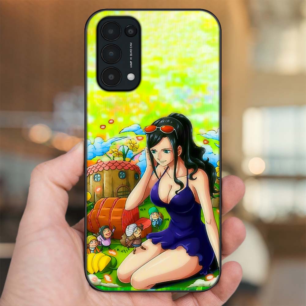 Ốp lưng Oppo Reno 5 viền đen in hình Nico Robin One Piece Đảo Hải Tặc