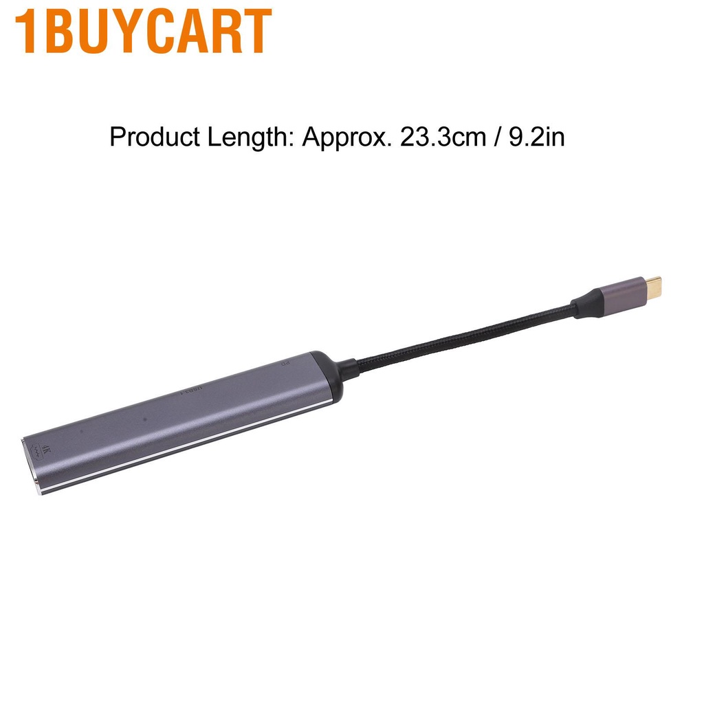1buycart 6 in 1 Docking Station Abrasion Resistant USB Hub Faster Cooling USB3.1 High Speed Transmission Plug and Play 100W for