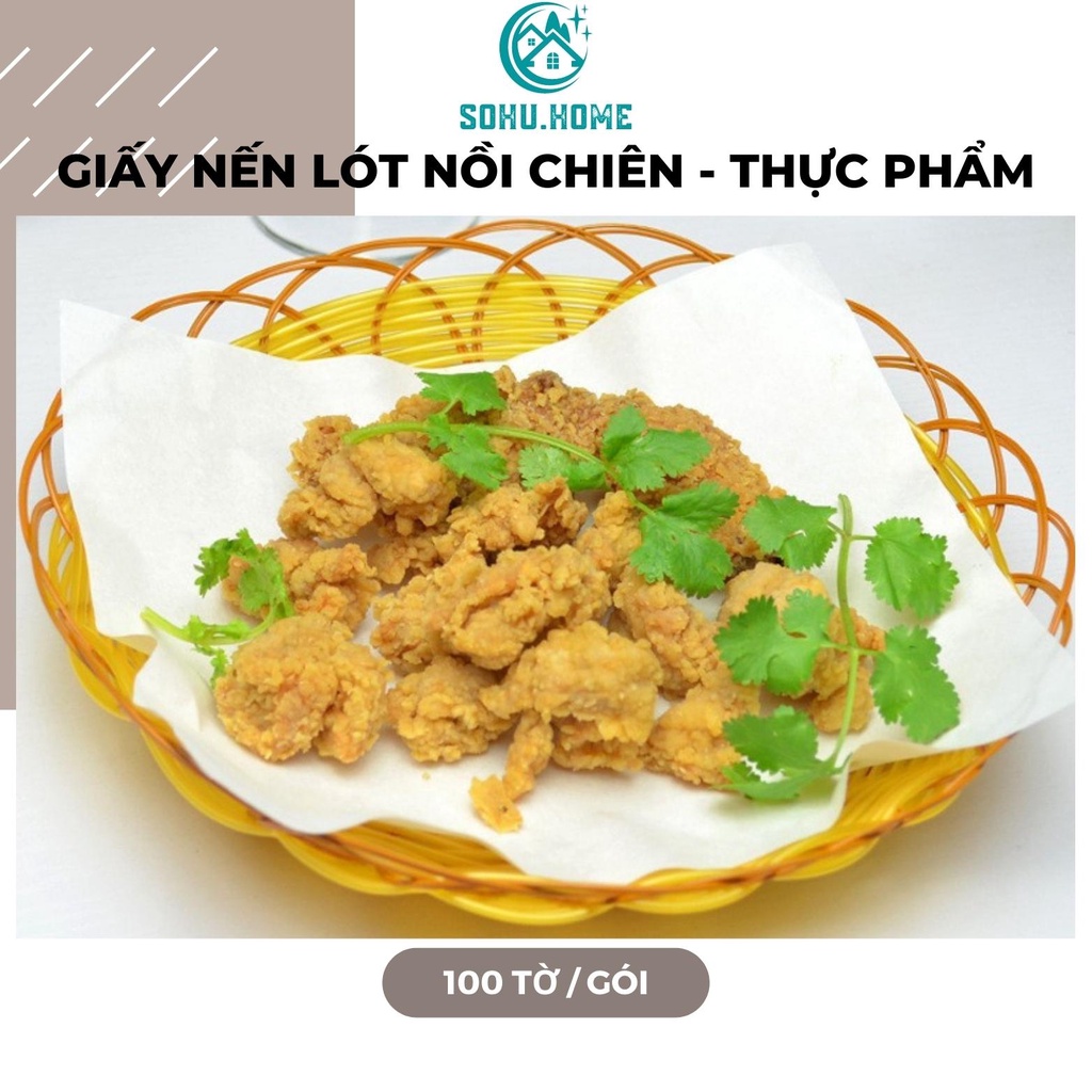 Giấy Nến Dùng Cho Nồi Chiên Không Dầu Loại Tròn Vuông Đục Lỗ Chống Dính Chống Bẩn Cho Nồi Chiên