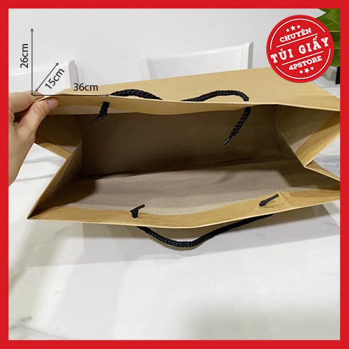 10 TÚI KRAFT NÂU NHẠT 36X26X15CM  - TÚI NGANG
