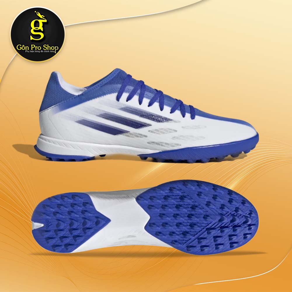 GIÀY BÓNG ĐÁ CHÍNH HÃNG - X SPEEDFLOW.3 TRẮNG XANH - GIÀY BÓNG ĐÁ SÂN CỎ NHÂN TẠO