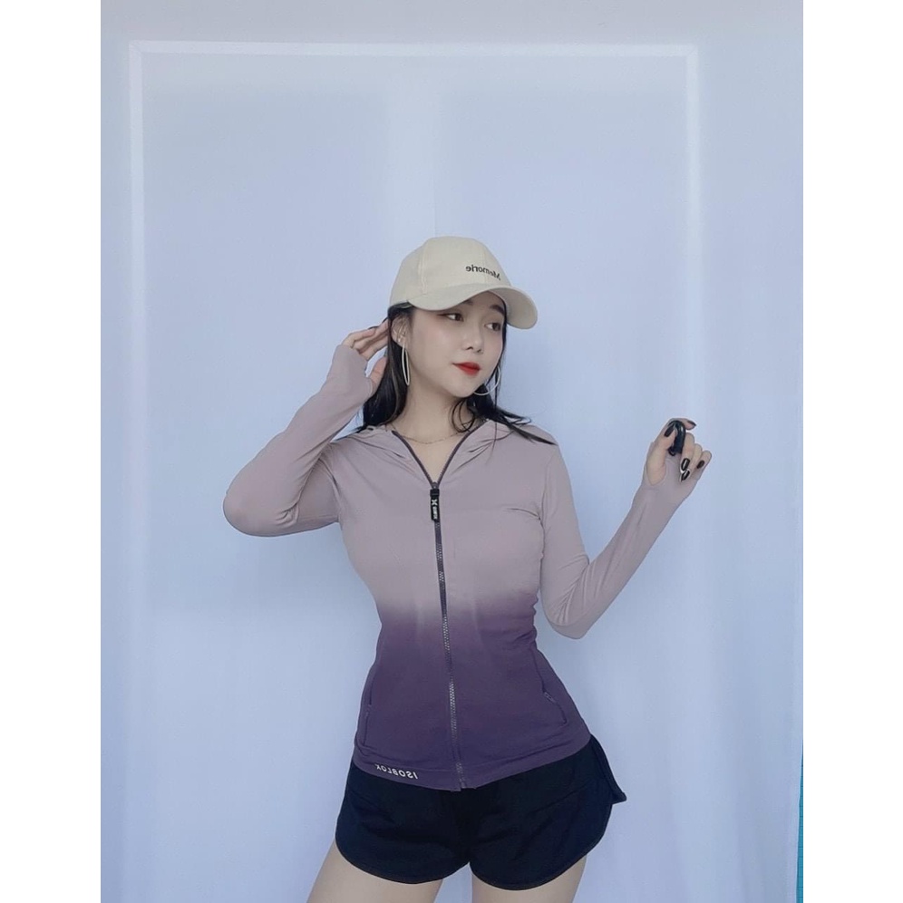 Áo khoác nữ loang màu thể thao vải dệt kim ôm form TH028, Áo khoác nữ tập gym yoga chống nắng chống tia UV TH SPORT | BigBuy360 - bigbuy360.vn