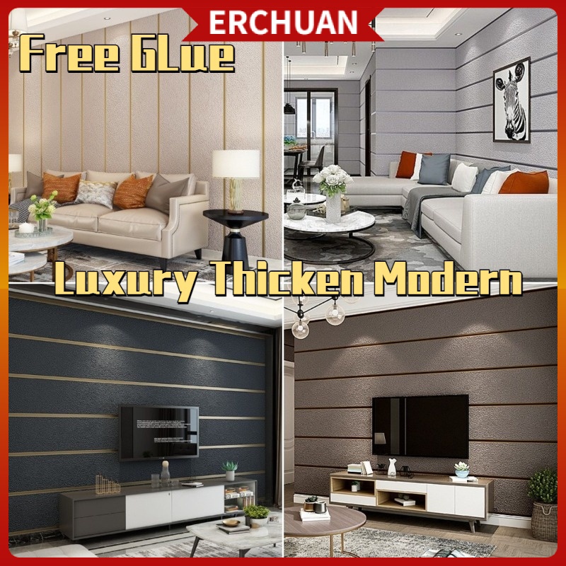 Giấy Dán Tường Họa Tiết Kẻ Sọc 3d Sang Trọng Trang Trí Phòng Khách Phòng Ngủ