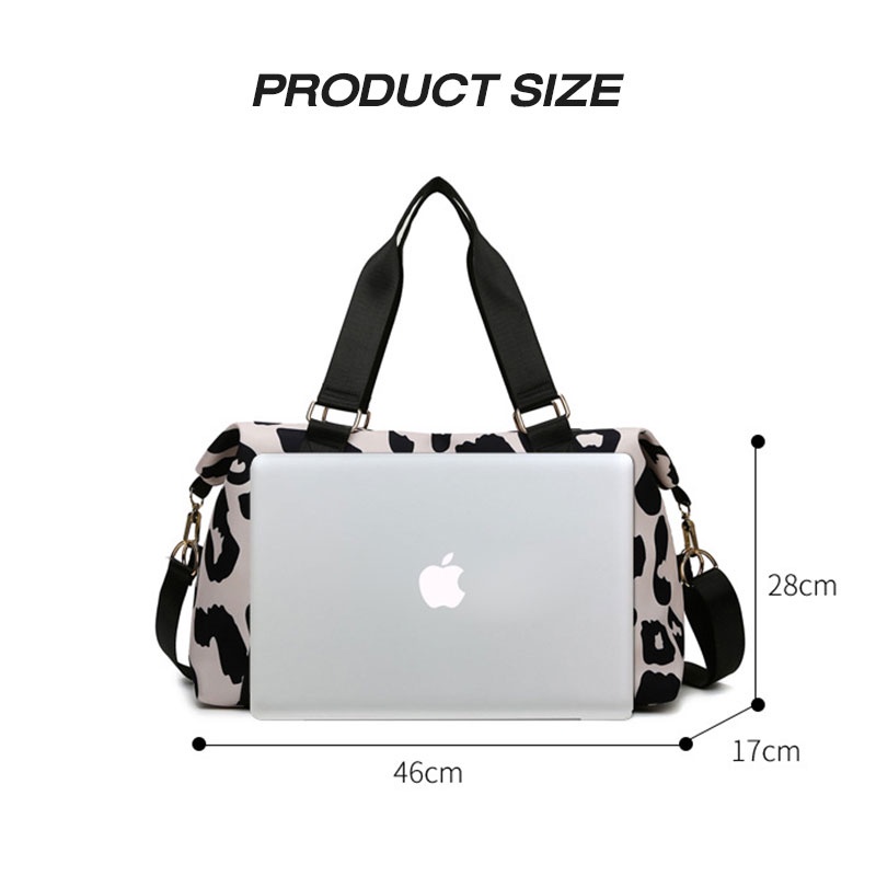 Túi đựng đồ du lịch YADOU chia ngăn khô và ướt vải oxford họa tiết bò sữa phong cách Âu Mỹ thời trang tiện lợi