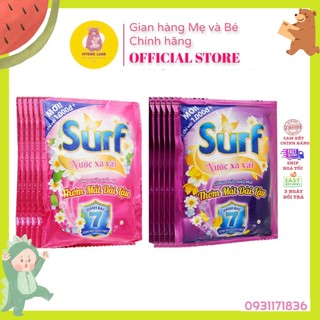 [Hoả Tốc] Nước Xả Vải SURF dây 10 gói x 22ml Khử Mùi Hương Hoa Lan Tỏa (Hồng) và Hương Hoa Lôi Cuốn (Tím) 22 ml