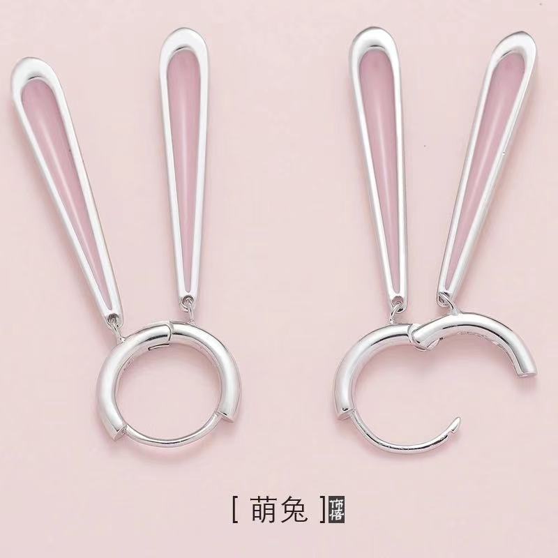 Bông Tai Bạc Sterling 12.23 Hình Thỏ Dễ Thương Đơn Giản Thời Trang Cho Nữ
