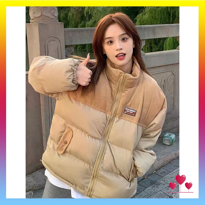 Áo bông dày kiểu Hàn Quốc rộng rãi giữ ấm