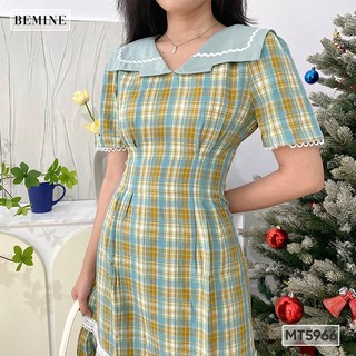 Đầm phối ren cổ lá BEMINE MT5966