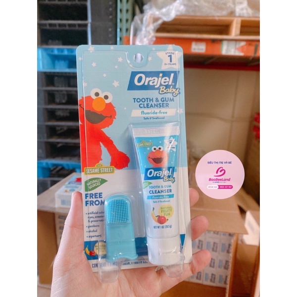 Set bàn chải nướu, rơ lưỡi và kem đánh răng nuốt được Baby Orajel cho bé từ sơ sinh  - BAABEELAND
