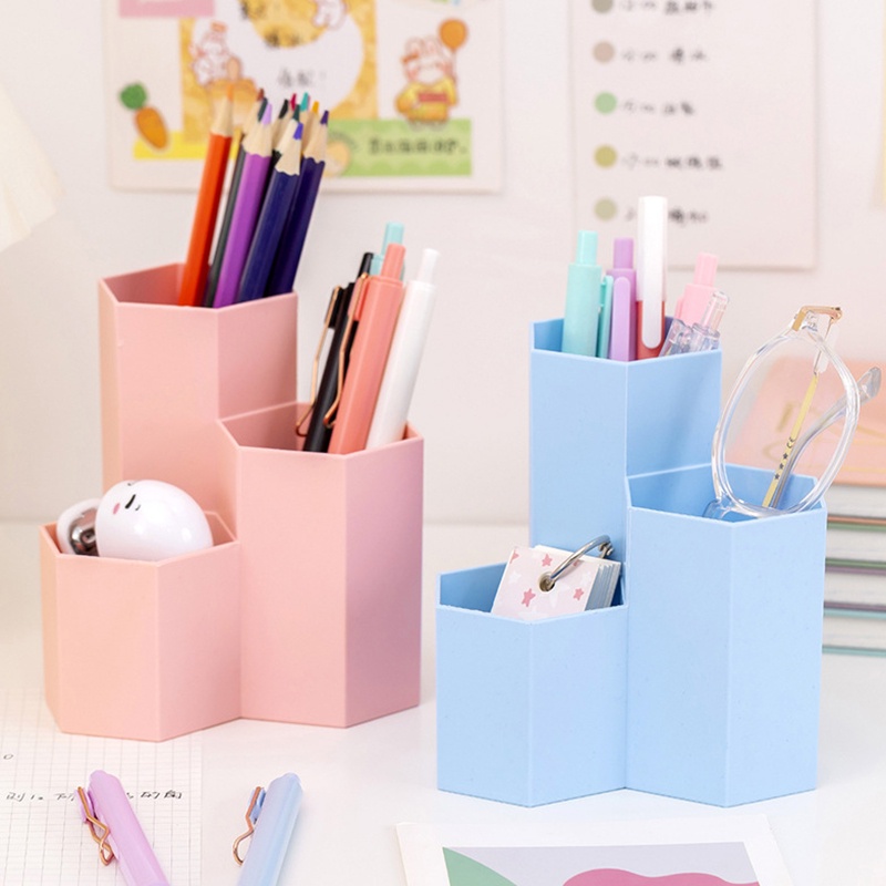 Hộp Đựng Bút Ba Trong Một Đơn Giản Và Thấp Màu Kẹo Hiện Đại HB