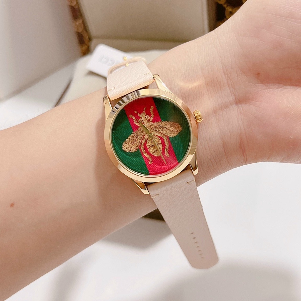 Đồng Hồ Nữ Guccii Sang Trọng - Size 36mm, Dây Da, Chống Nước,Máy Pin Bảo Hành Máy 3 Tháng
