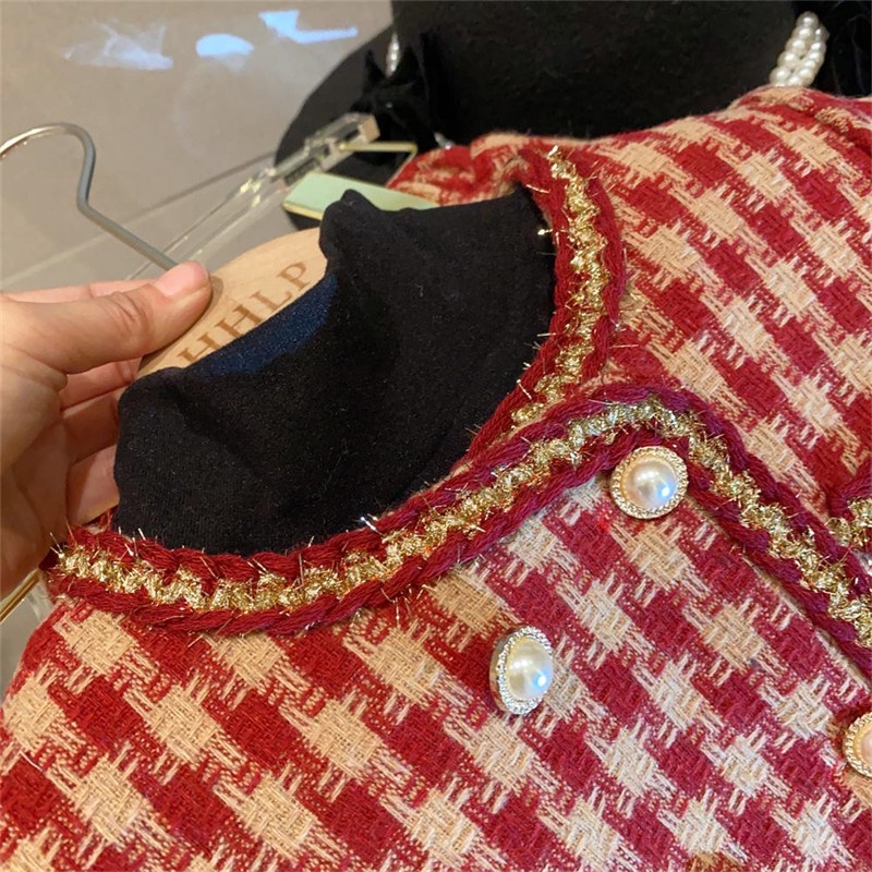 Set Bộ Dạ Tweed  Tiểu Thư cho Bé Gái
