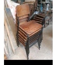 Ghế cafe cóc chân sắt mặt gỗ