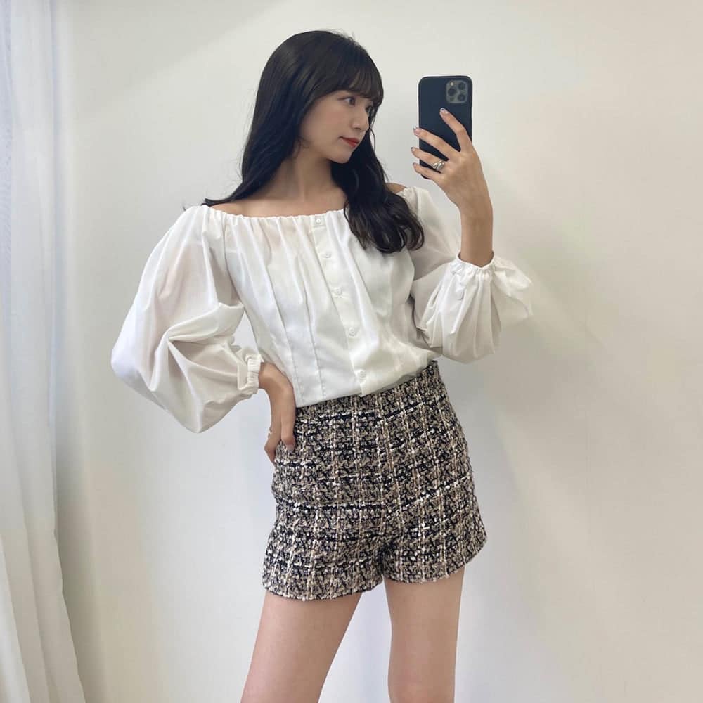 Quần dạ tweed vàng