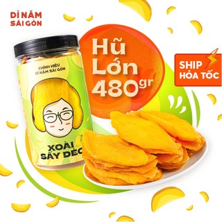 Xoài sấy dẻo 500gr I Dì năm sài gòn I loại ngon nhất, chuẩn xuất khẩu không ướp đường I vừa ngọt vừa chua, vị tự nhiên