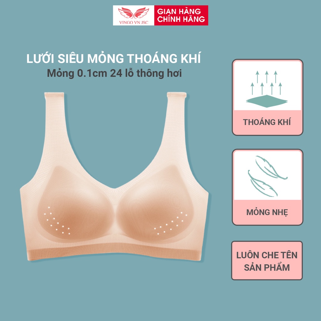 Áo ngực nữ lưới siêu mỏng thoáng khí VINGO không viền không gọng mút rời tiện lợi ôm khít định hình dáng ngực S360 VNGO