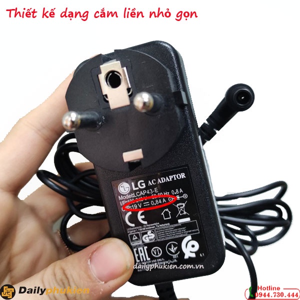 Cục nguồn cho  màn hình LG 19V 0.8A / 0.84a dailyphukien