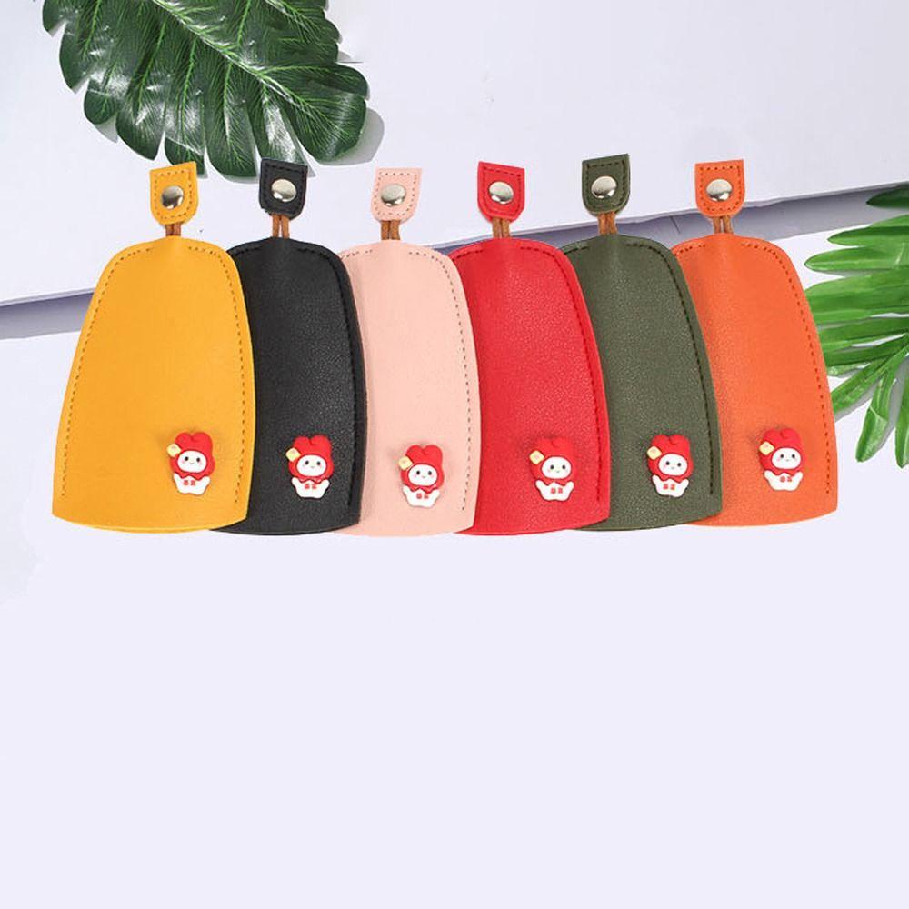 FALLFORBEAUTY Túi Da PU Đựng Chìa Khóa Hình Động Vật Melody / Thỏ Dễ Thương Cho Nữ Giá Đỡ