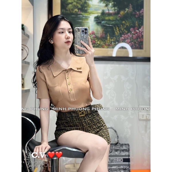 Áo len polo cộc tay Y.S.L hàng QCCC