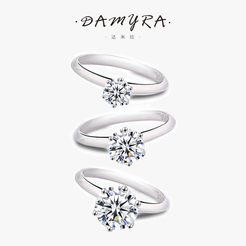 Kim Cương Nhân Tạo Moissanite  Nhẫn nữ 925 bạc D màu 0,5--5 carat Mosan đá có thể vượt qua bút kim cương với giấy chứng nhận giám định, nhẹ nhàng và sang trọng