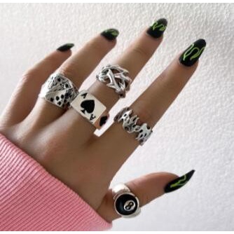 Yadelai Nhẫn Hình Thỏ / Bướm / Chú Hề Phong Cách Punk Gothic Sáng Tạo Cá Tính Dành Cho Nữ