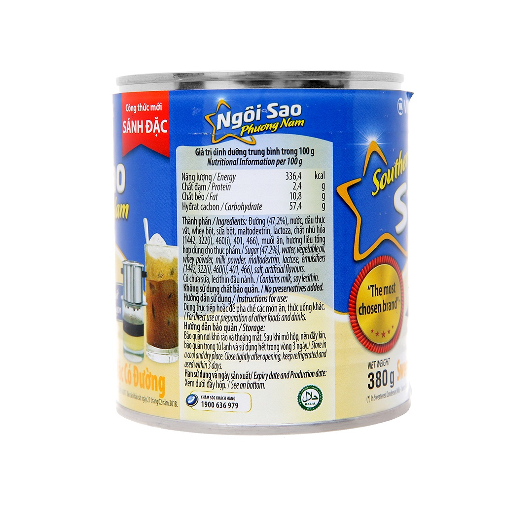 Sữa Đặc Có Đường Ngôi Sao Phương Nam 380g - Sữa Đặc Pha Chế Tài Lộc - Creamer Vinamilk