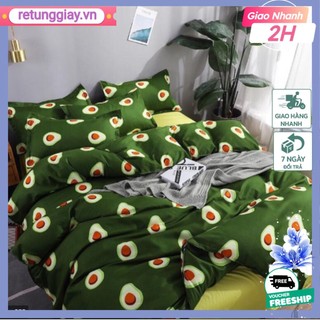 Bộ ga kèm 2 vỏ gối nằm[1m2x2m,1m4x2m,1m6x2m]vải poly cotton,chọn mẫu-bơ xanh