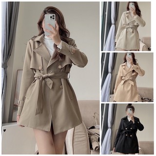 Áo khoác mangto cúc đồng dáng lửng