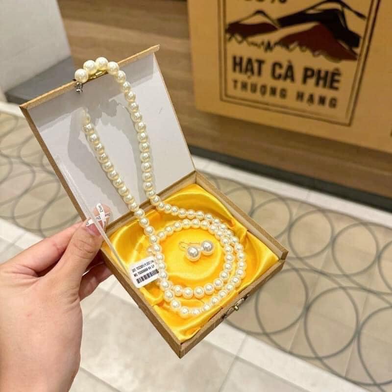 Bộ phụ kiện 3 món vòng cổ, vòng tay, hoa tai full hộp