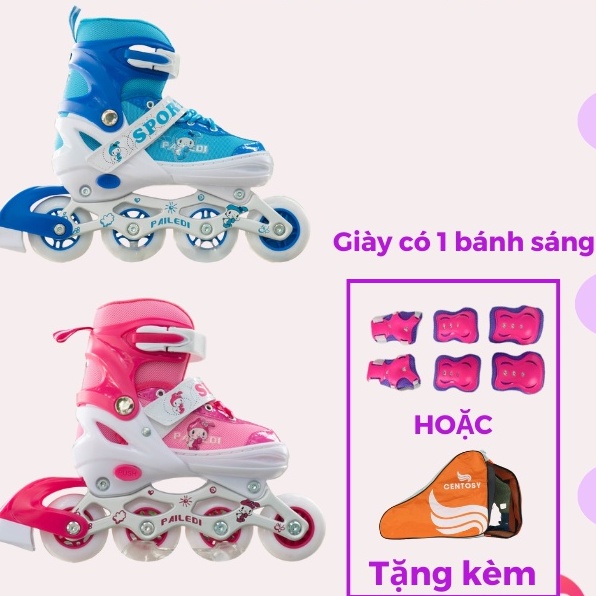 Giày Patin Trẻ Em Cao Cấp CENTOSY Papaison A1 - Form Chắc Chắc, Bánh Led Phát Sáng tặng kèm bảo hộ tay chân cho bé
