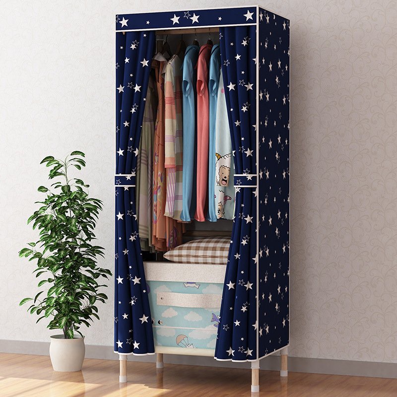 Tủ Quần Áo Phông Vải Đựng Quần Áo Khung Gỗ 1 Buồng Cao Cấp Thông Minh