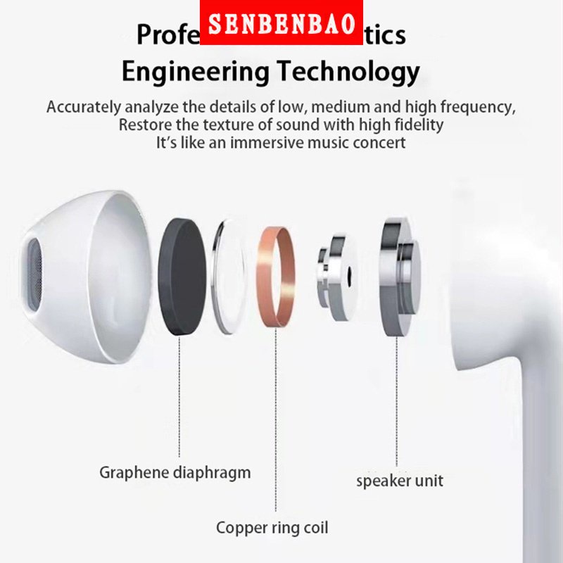 Tai nghe bluetooth không dây SENBENBAO Air Pro 6 TWS có micro hỗ trợ tập thể thao thích hợp cho Apple IPhone Xiaomi