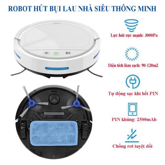 [HOT] Robot Hút Bụi Lau Nhà HC002 Tự Sạc Pin-Hút Siêu Khỏe- Điều khiển APP, cảm biến Chống rơi, Giá tốt-BH 1 ĐỔI 1. | BigBuy360 - bigbuy360.vn