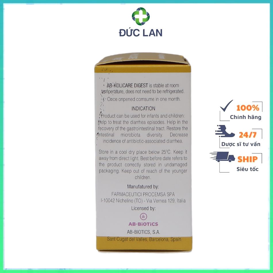 MEN VI SINH AB KOLICARE DIGEST HỖ TRỢ CẢI THIỆN TIÊU HÓA CHO TRẺ SƠ SINH VÀ TRẺ NHỎ