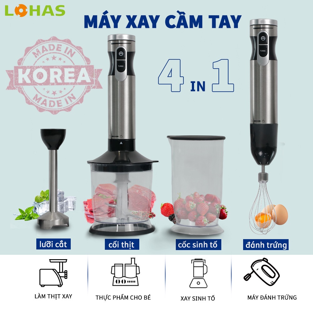 Máy xay cầm tay đa năng xay sinh tố đánh trứng 5 trong 1 LS328