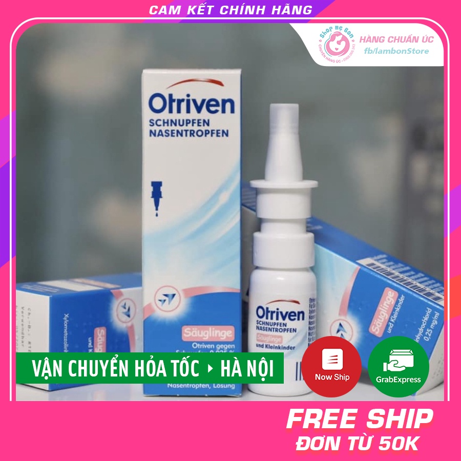 Xịt nhỏ mũi Otriven hồng 0,025% Đức cho bé từ sơ sinh đến 2 tuổi 10ml