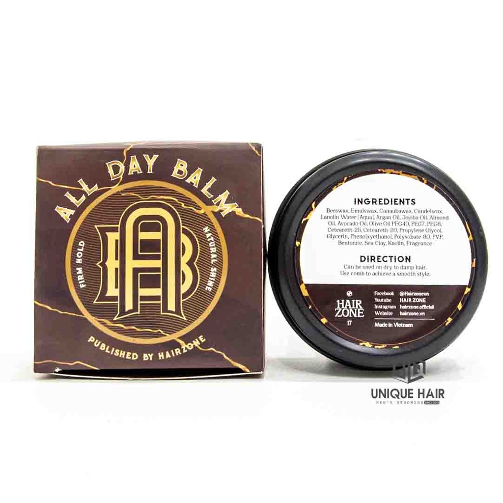 Sáp vuốc tóc Hair zone All Balm Day 56gr - new 2023 - Chính Hãng + Quà Tặng