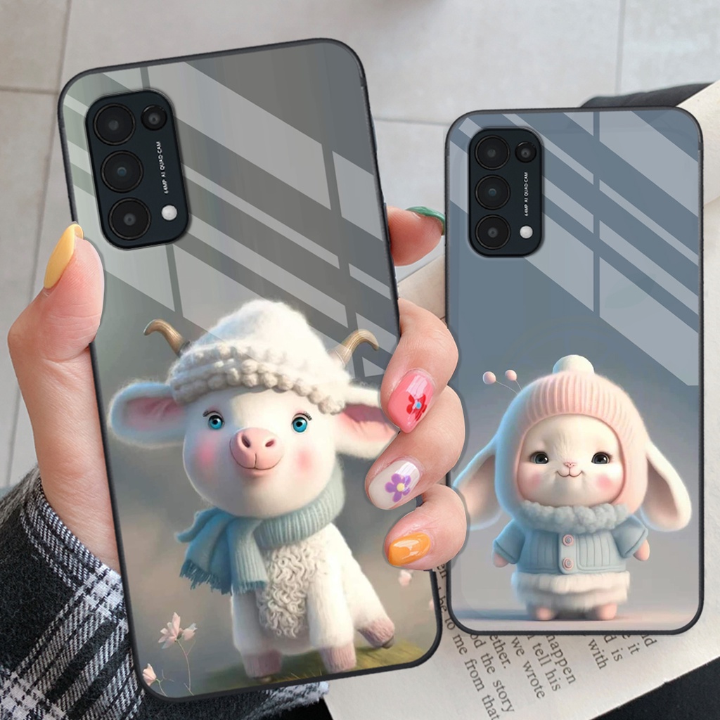 [HOT] Ốp lưng  OPPO Reno5 4G / Reno5 5G ốp kính cường lực in hình 12 Con Giáp HOT TREND cute