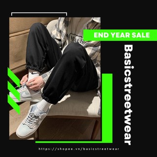 Quần Jogger Nỉ Bông Ống Rộng Bo Gấu Nam Nữ Ulzzang Cao Cấp Basic Streetwear QNB01