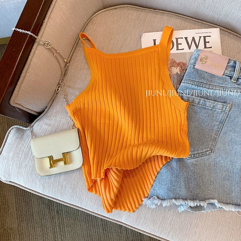 Bán Chạy!Áo Hai Dây Dệt Kim Cao Cấp Màu Tím Thời Trang Mùa Hè Mới 2022 Cho Nữ