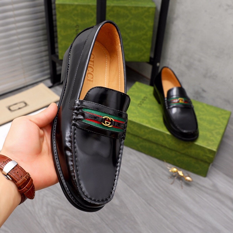 Giày lười nam giày công sở da thật cao cấp Gucci GC