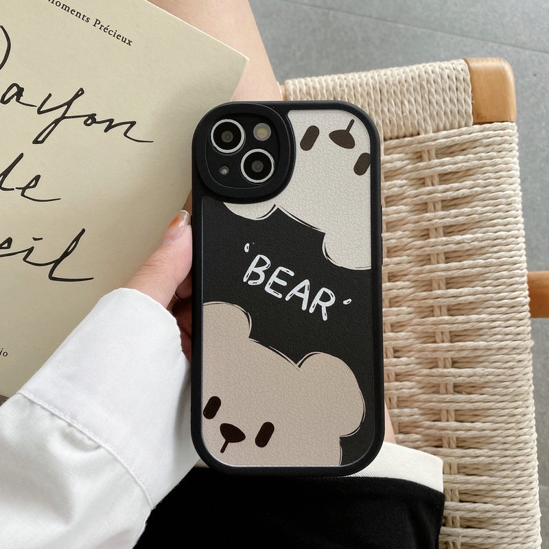 Ốp lưng iPhone 15 14 13 12 11 Pro Max X XR XS Max 8 7 6 6S + Plus SE 2020 iPhone15 iPhone14 iPhone13 iPhone12 iPhone11 iPhone8 iPhone7 Round Protect Camera Bear Soft Case