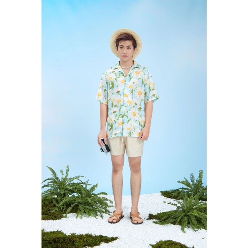 Áo lụa hoa cúc (còn size to từ 75kg đến 120kg) và Quần short kaki lụa