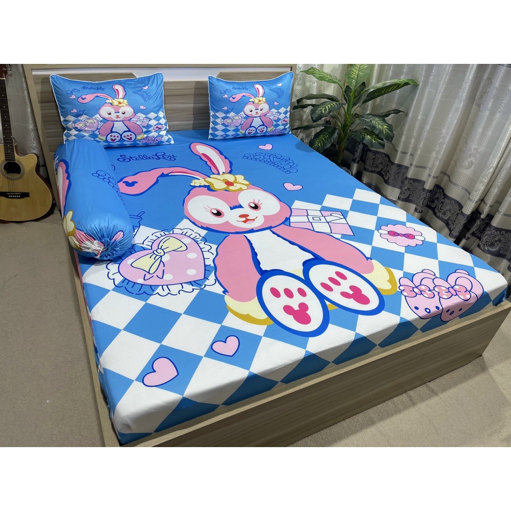 Bộ Drap Thun Ý 5D in Hình Thỏ