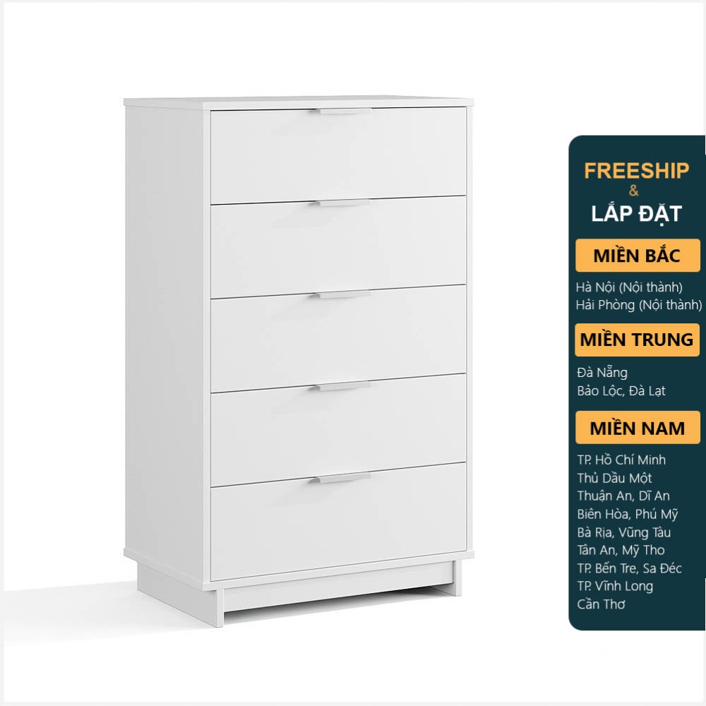 ALTIE, Tủ lưu trữ 5 ngăn kéo Bắc Âu DRA_140, 68x40x111cm, tủ gỗ Scandi Home