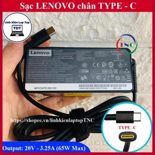 Sạc Laptop Lenovo Type C Max 65w cho ThinkPad E15 E14 T480 T480S L380 L480 L580 ThinkPad X1 Tablet Yoga 720 Yoga C740