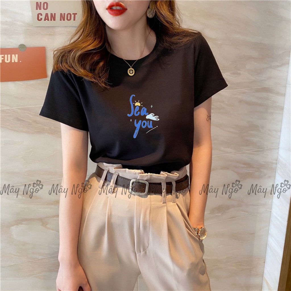 Áo thun thái in chữ xinh xắn thun mềm mịn vải mát