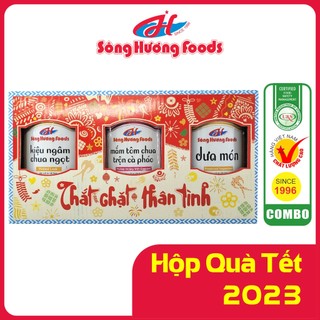 [Gói Quà tết] Kiệu chua ngọt 370g + Mắm tôm chua trộn cà pháo 390g + Dưa món 430g Sông Hương Foods