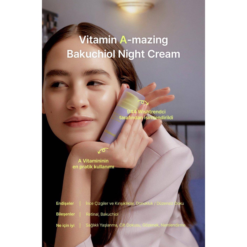 Kem dưỡng By Wishtrend Vitamin A-mazing Bakuchiol Night Cream 30g ngừa lão hóa